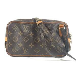 LOUIS VUITTON Authentic Brown Monogram Canvas Pochette Shoulder Bag